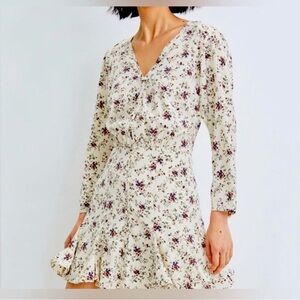 VERONICA BEARD - RIGGINS DRESS SILK NWT-  Floral Cream Dress. Long sleeve size 8